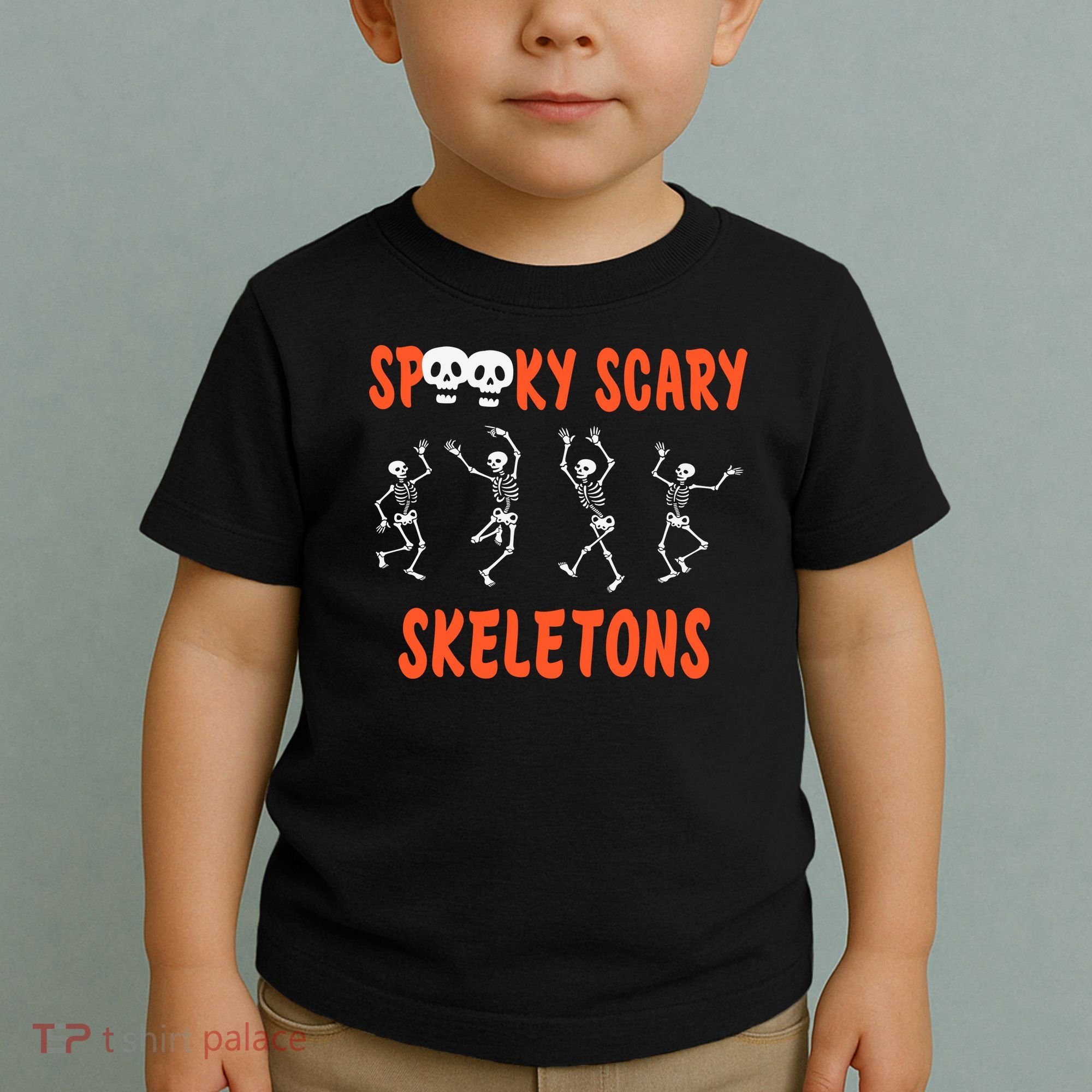Spooky Scary Skeletons Dance Halloween Day Toddler T-Shirt