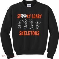 Spooky Scary Skeletons Dance Halloween Day Kids Sweatshirt thumb 0
