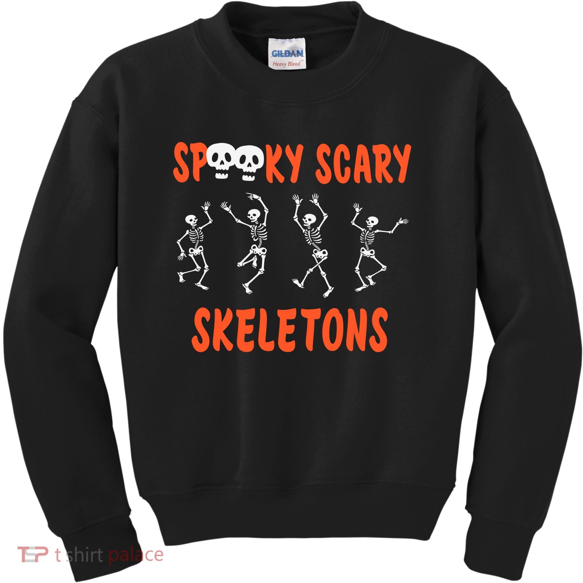 Spooky Scary Skeletons Dance Halloween Day Kids Sweatshirt