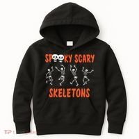 Spooky Scary Skeletons Dance Halloween Day Kids Hoodie thumb 0