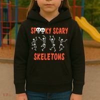 Spooky Scary Skeletons Dance Halloween Day Kids Hoodie thumb 3