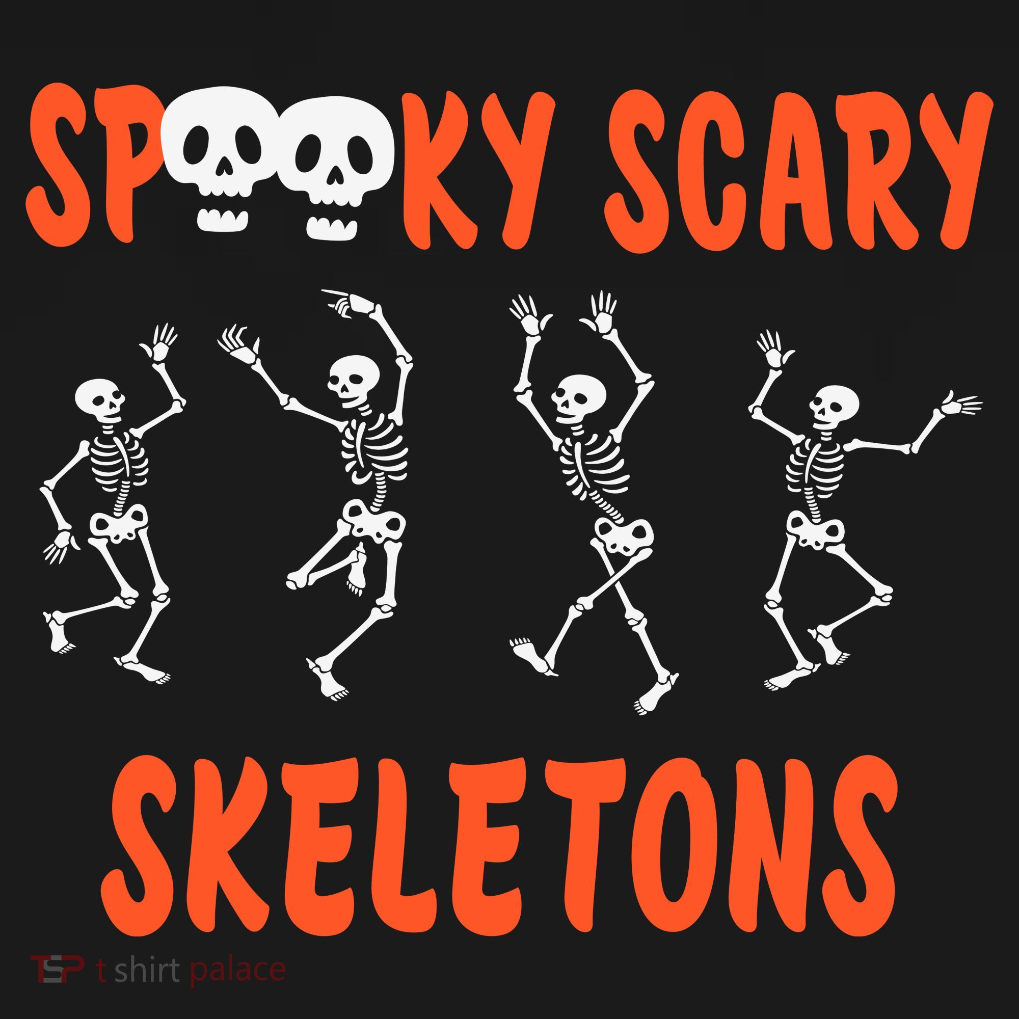 Spooky Scary Skeletons Dance Halloween Day Kids T-Shirt