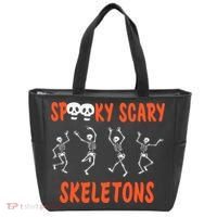 Spooky Scary Skeletons Dance Halloween Day Tote Bag thumb 0