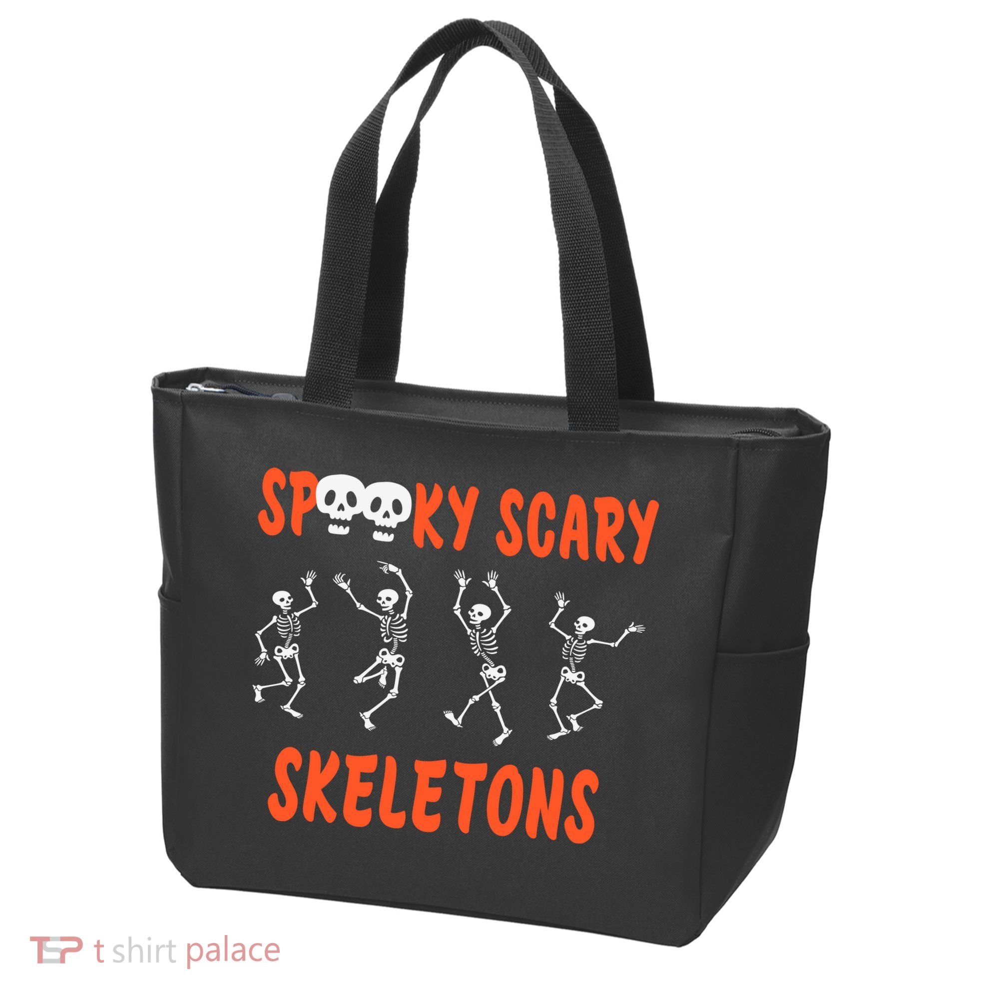 Spooky Scary Skeletons Dance Halloween Day Tote Bag