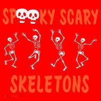 Spooky Scary Skeletons Dance Halloween Day Santa Hat thumb 1