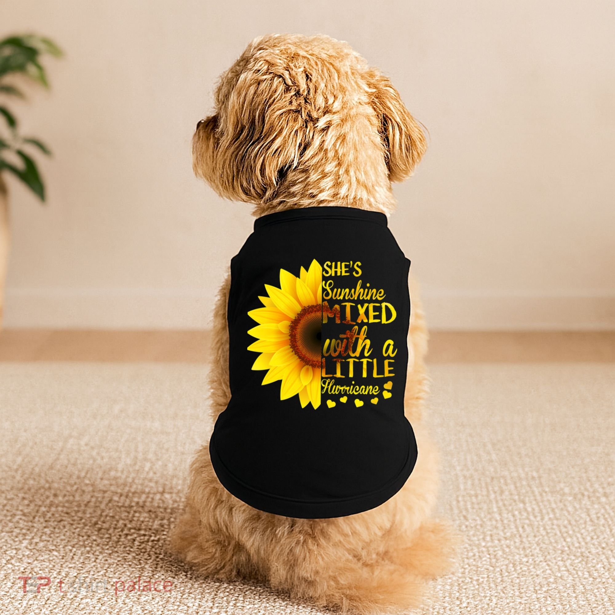 She Sunflower Sunshine Mixed With A Little Hurricane Gift Doggie Tank