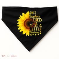 She Sunflower Sunshine Mixed With A Little Hurricane Gift USA-Made Doggie Bandana thumb 0