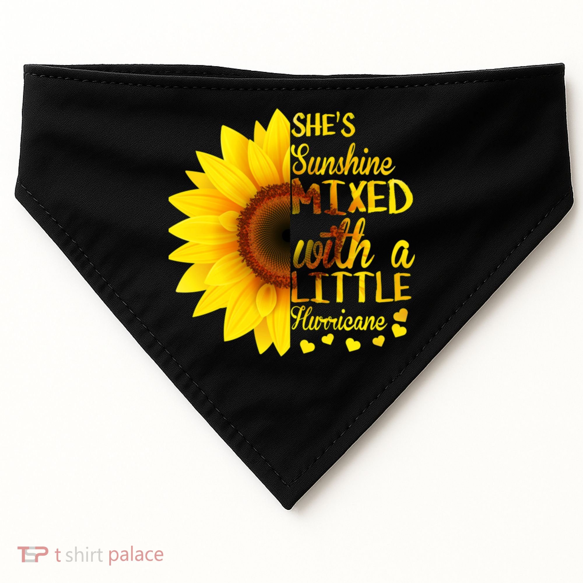 She Sunflower Sunshine Mixed With A Little Hurricane Gift USA-Made Doggie Bandana
