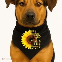 She Sunflower Sunshine Mixed With A Little Hurricane Gift USA-Made Doggie Bandana thumb 1