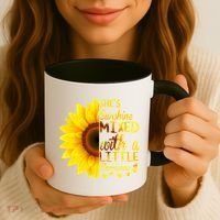 She Sunflower Sunshine Mixed With A Little Hurricane Gift Coffee Mug thumb 3