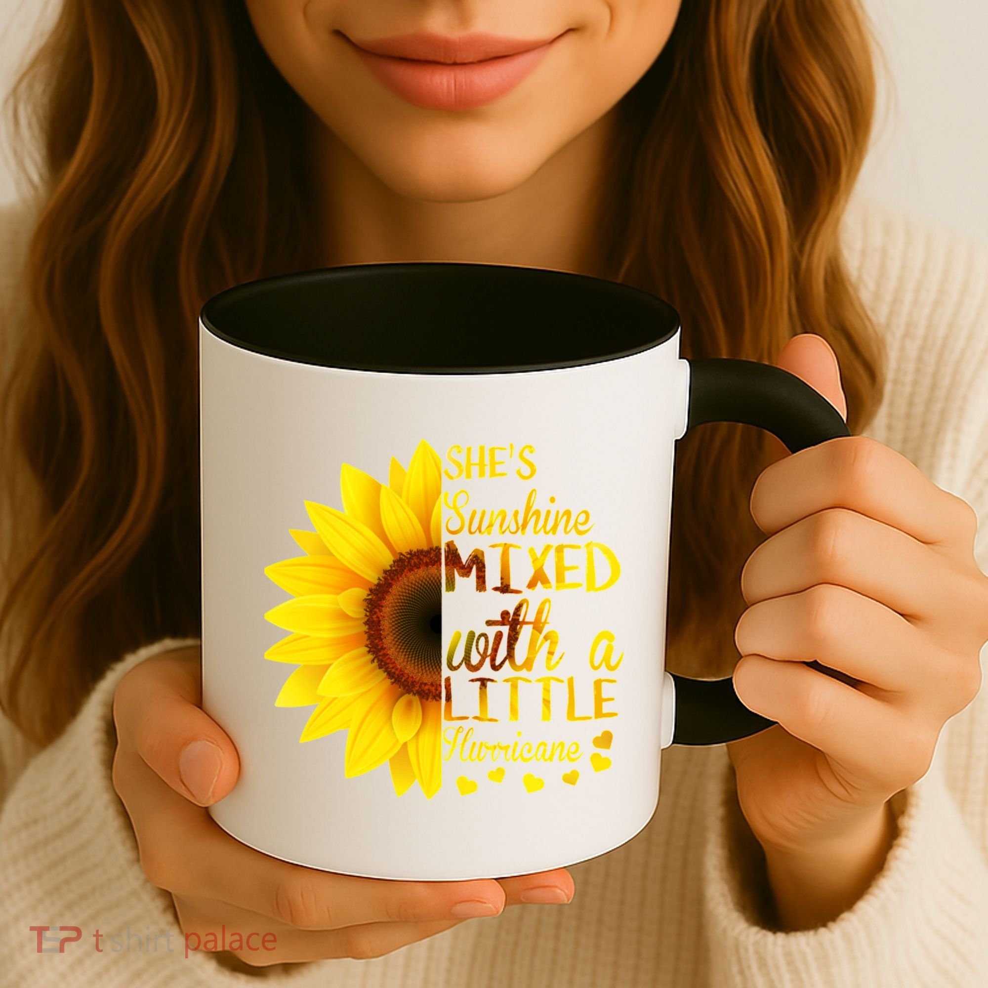 She Sunflower Sunshine Mixed With A Little Hurricane Gift Coffee Mug