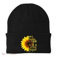 She Sunflower Sunshine Mixed With A Little Hurricane Gift Beanie thumb 0