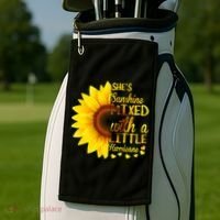 She Sunflower Sunshine Mixed With A Little Hurricane Gift Golf Towel thumb 2