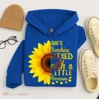 She Sunflower Sunshine Mixed With A Little Hurricane Gift Hoodie thumb 4