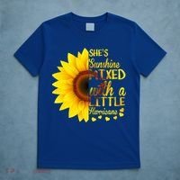She Sunflower Sunshine Mixed With A Little Hurricane Gift T-Shirt thumb 5