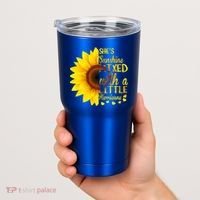 She Sunflower Sunshine Mixed With A Little Hurricane Gift Tumbler thumb 2