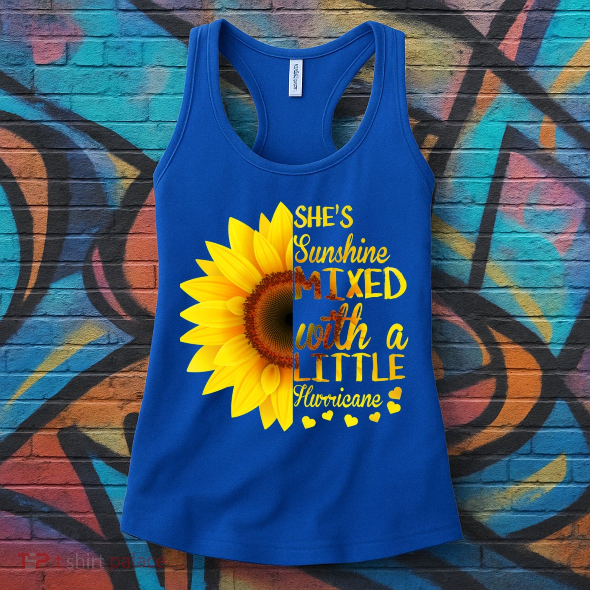 She Sunflower Sunshine Mixed With A Little Hurricane Gift Women's Tank Top