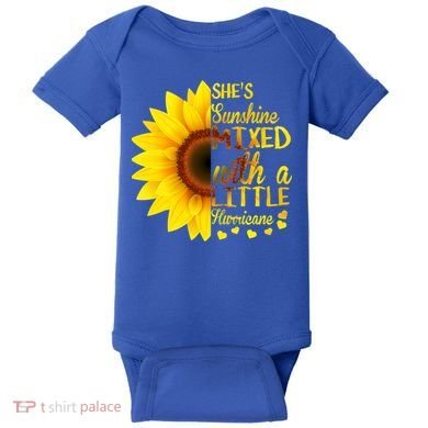 She Sunflower Sunshine Mixed With A Little Hurricane Gift Baby Bodysuit