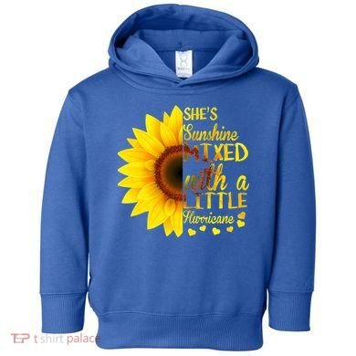 She Sunflower Sunshine Mixed With A Little Hurricane Gift Toddler Hoodie