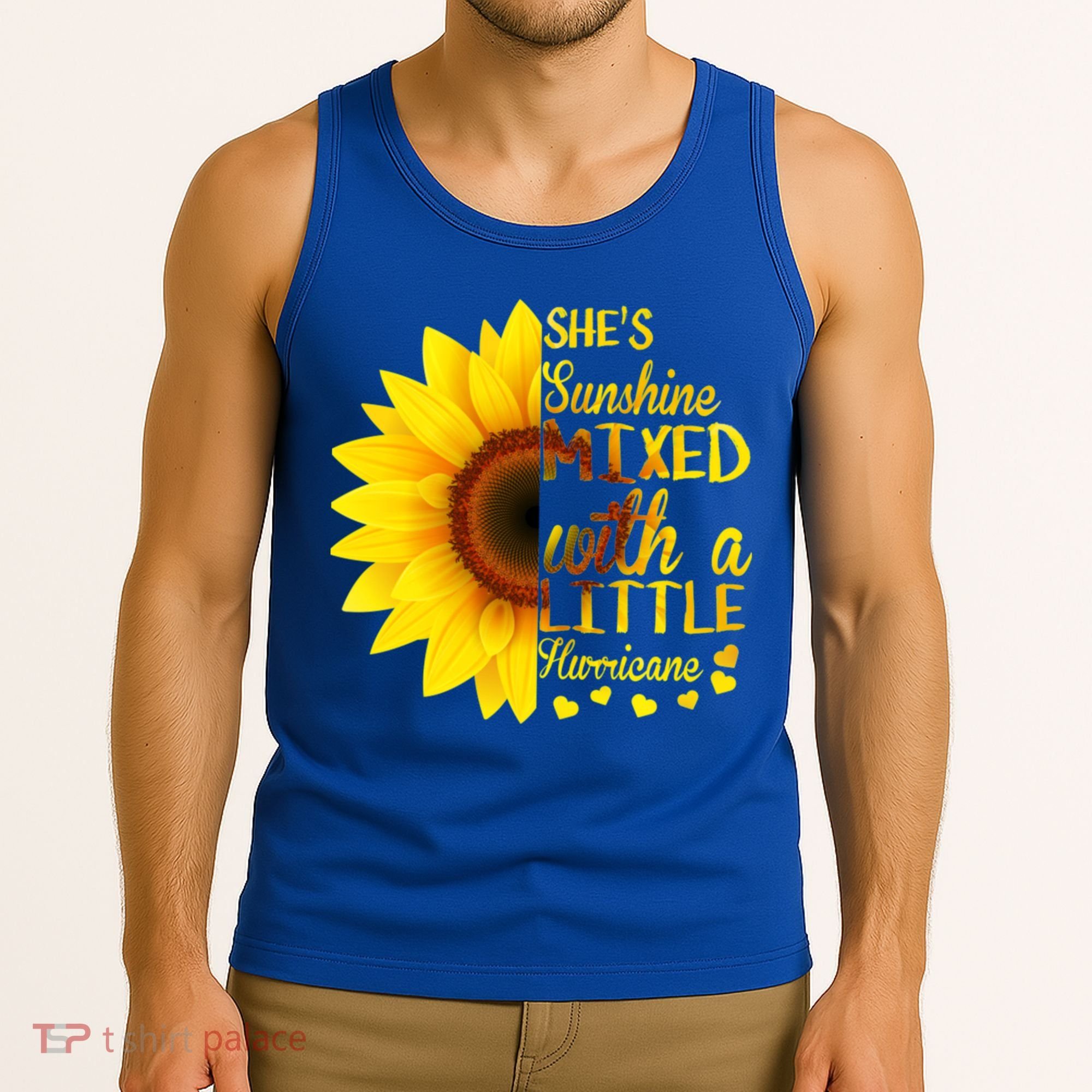 She Sunflower Sunshine Mixed With A Little Hurricane Gift Tank Top