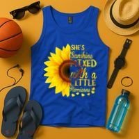 She Sunflower Sunshine Mixed With A Little Hurricane Gift Tank Top thumb 4