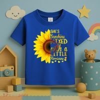 She Sunflower Sunshine Mixed With A Little Hurricane Gift Toddler T-Shirt thumb 3