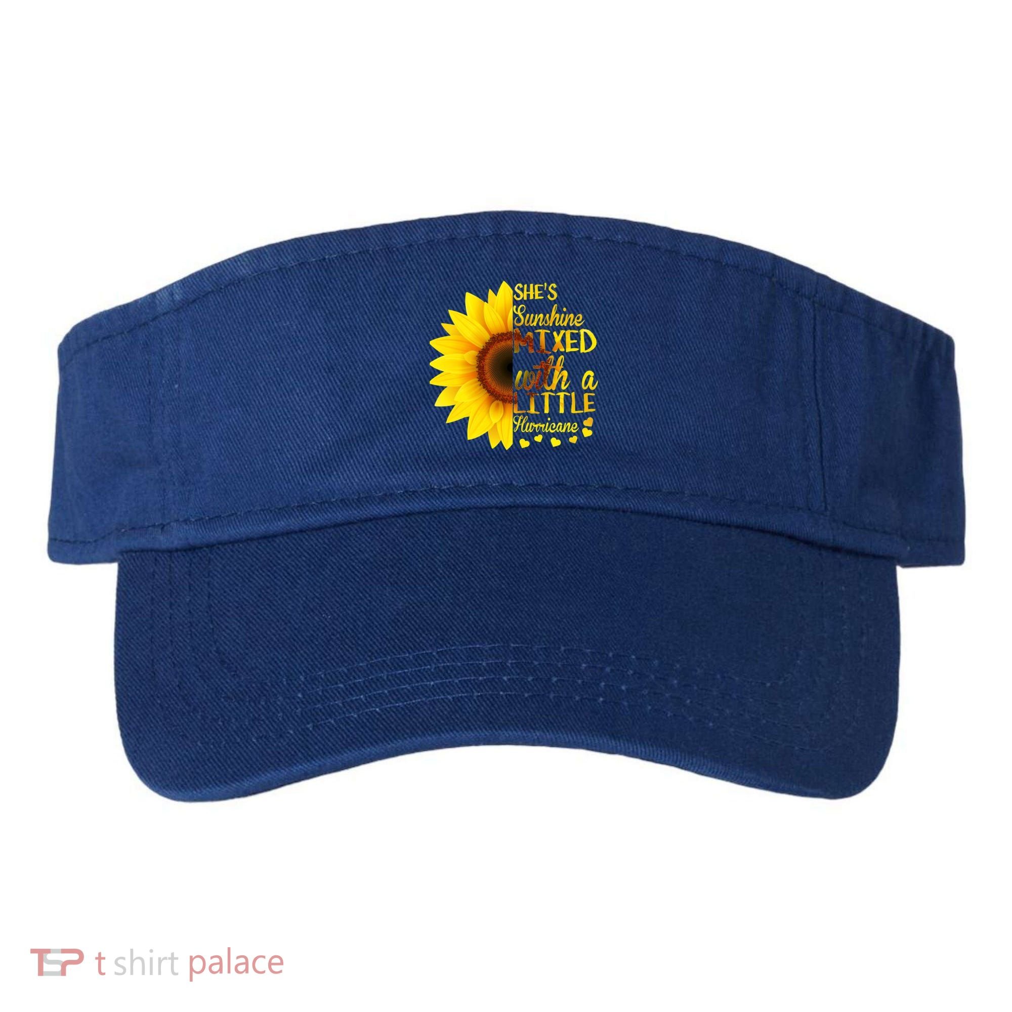 She Sunflower Sunshine Mixed With A Little Hurricane Gift Visor