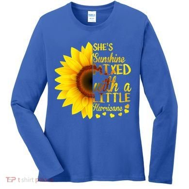 She Sunflower Sunshine Mixed With A Little Hurricane Gift Women's Long Sleeve Shirt