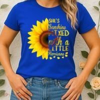 She Sunflower Sunshine Mixed With A Little Hurricane Gift Women's T-Shirt thumb 2