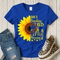 She Sunflower Sunshine Mixed With A Little Hurricane Gift Women's T-Shirt thumb 3