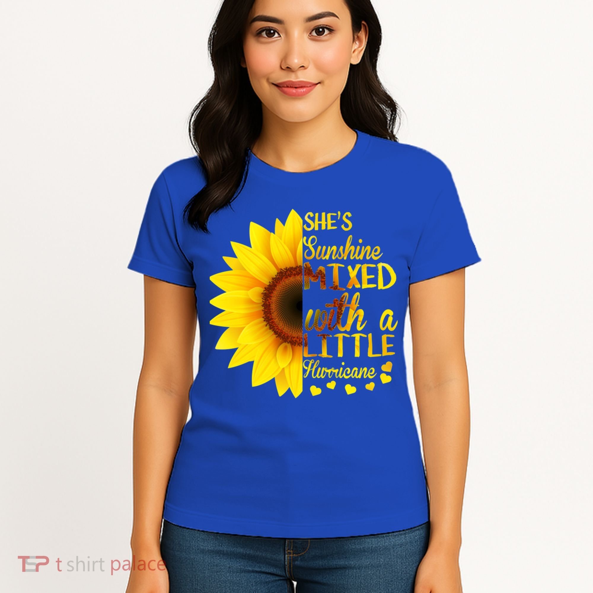 She Sunflower Sunshine Mixed With A Little Hurricane Gift Women's T-Shirt