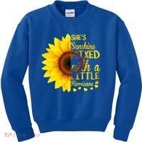 She Sunflower Sunshine Mixed With A Little Hurricane Gift Kids Sweatshirt thumb 0