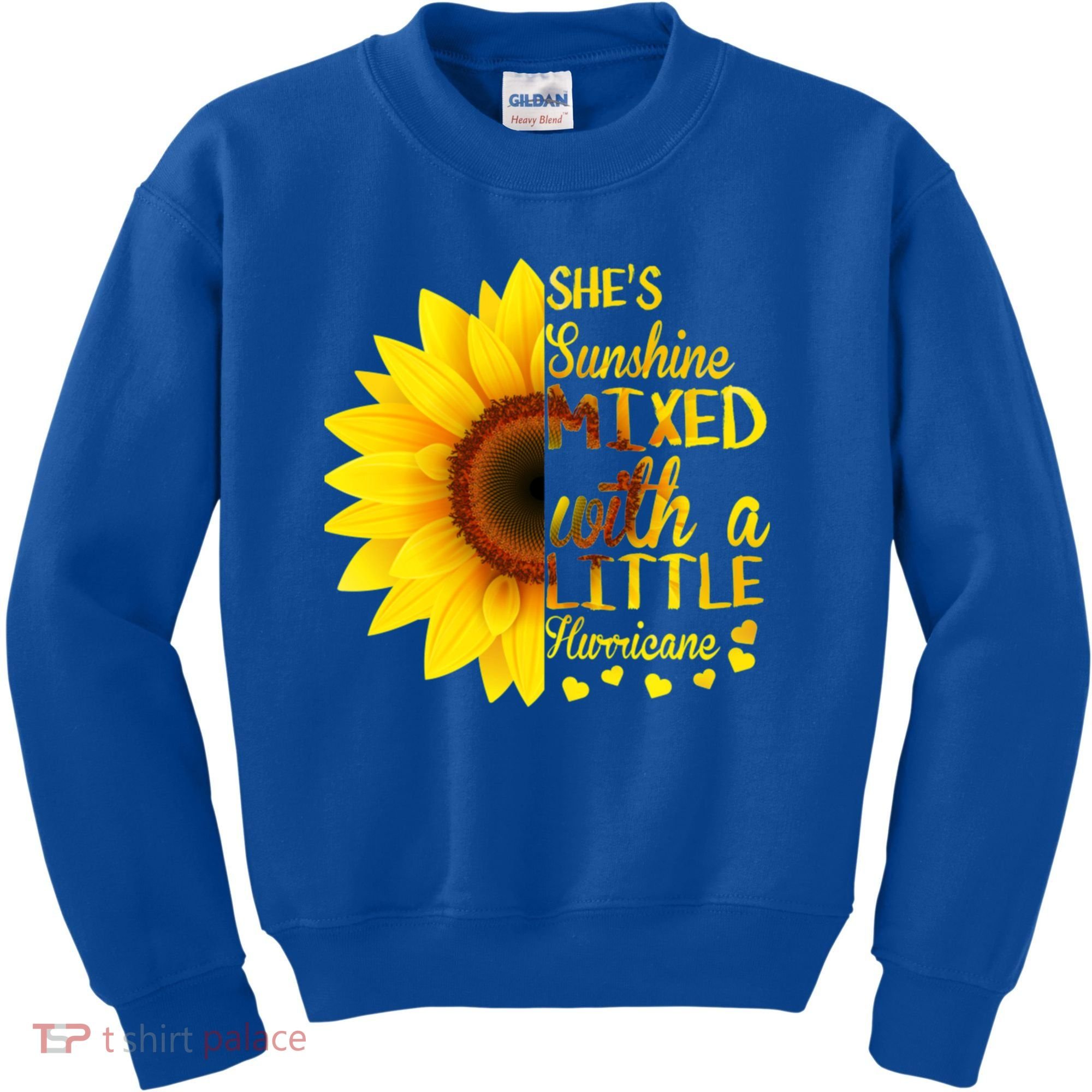 She Sunflower Sunshine Mixed With A Little Hurricane Gift Kids Sweatshirt