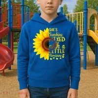 She Sunflower Sunshine Mixed With A Little Hurricane Gift Kids Hoodie thumb 2