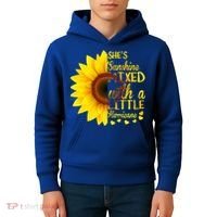 She Sunflower Sunshine Mixed With A Little Hurricane Gift Kids Hoodie thumb 4