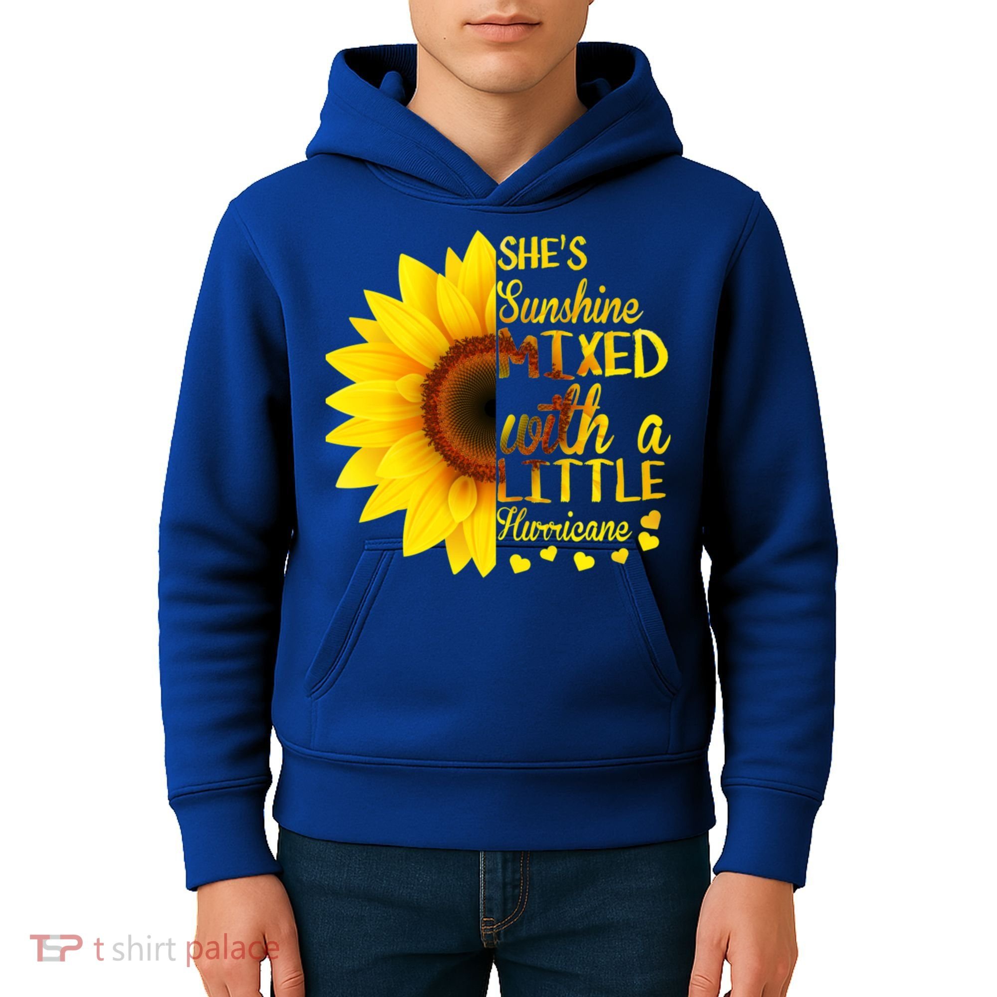 She Sunflower Sunshine Mixed With A Little Hurricane Gift Kids Hoodie