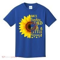 She Sunflower Sunshine Mixed With A Little Hurricane Gift Kids T-Shirt thumb 0