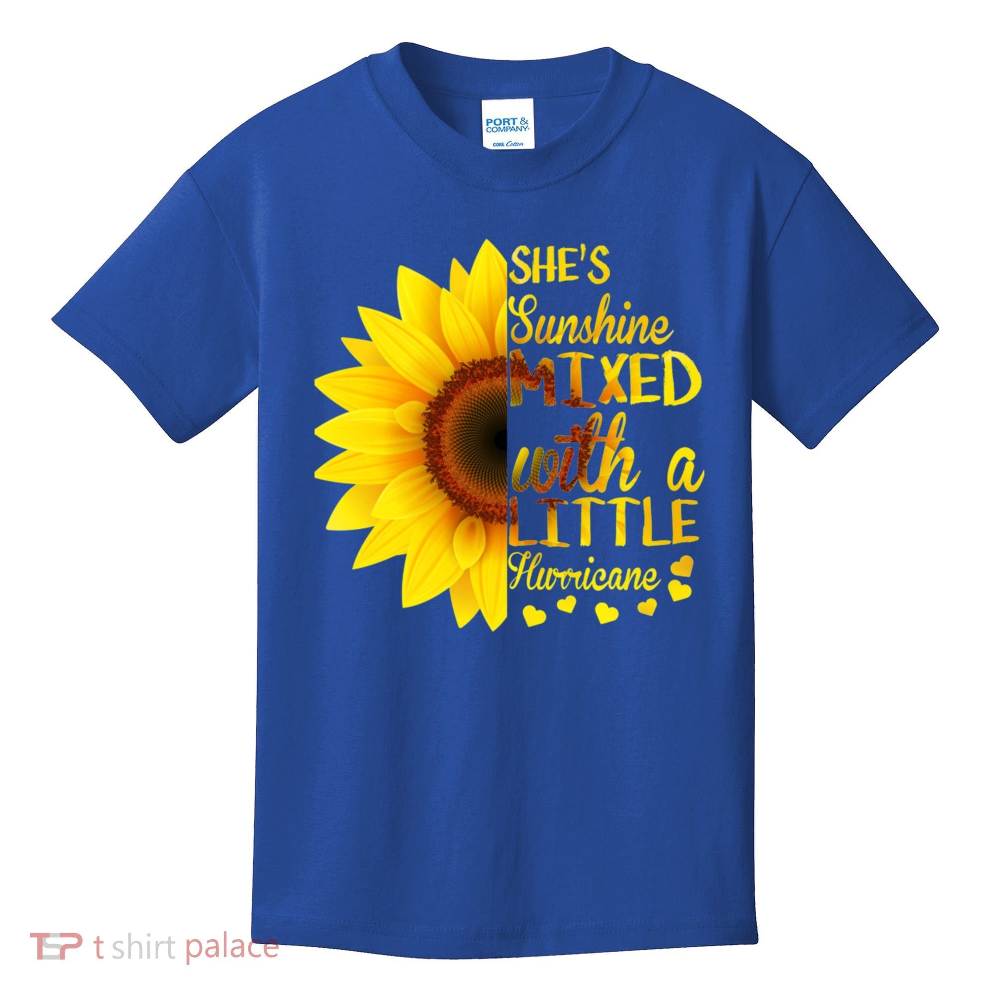 She Sunflower Sunshine Mixed With A Little Hurricane Gift Kids T-Shirt