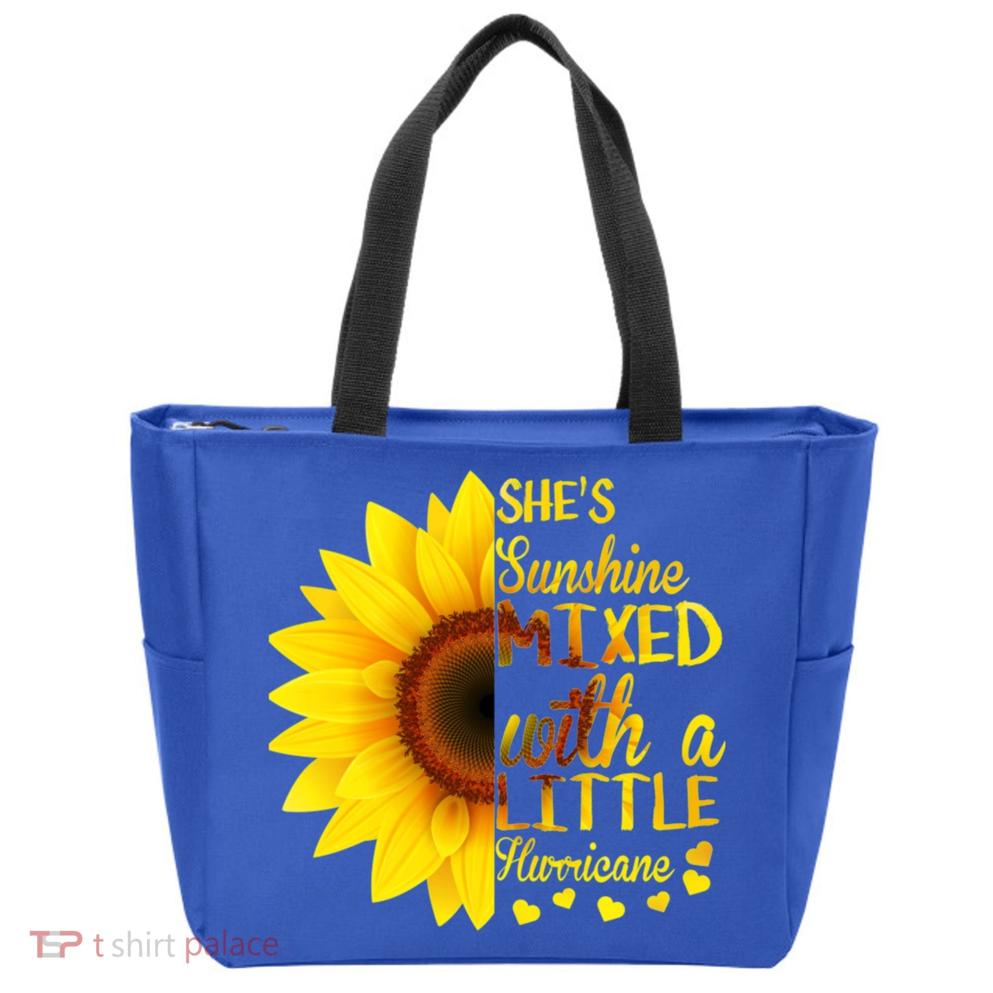 She Sunflower Sunshine Mixed With A Little Hurricane Gift Tote Bag