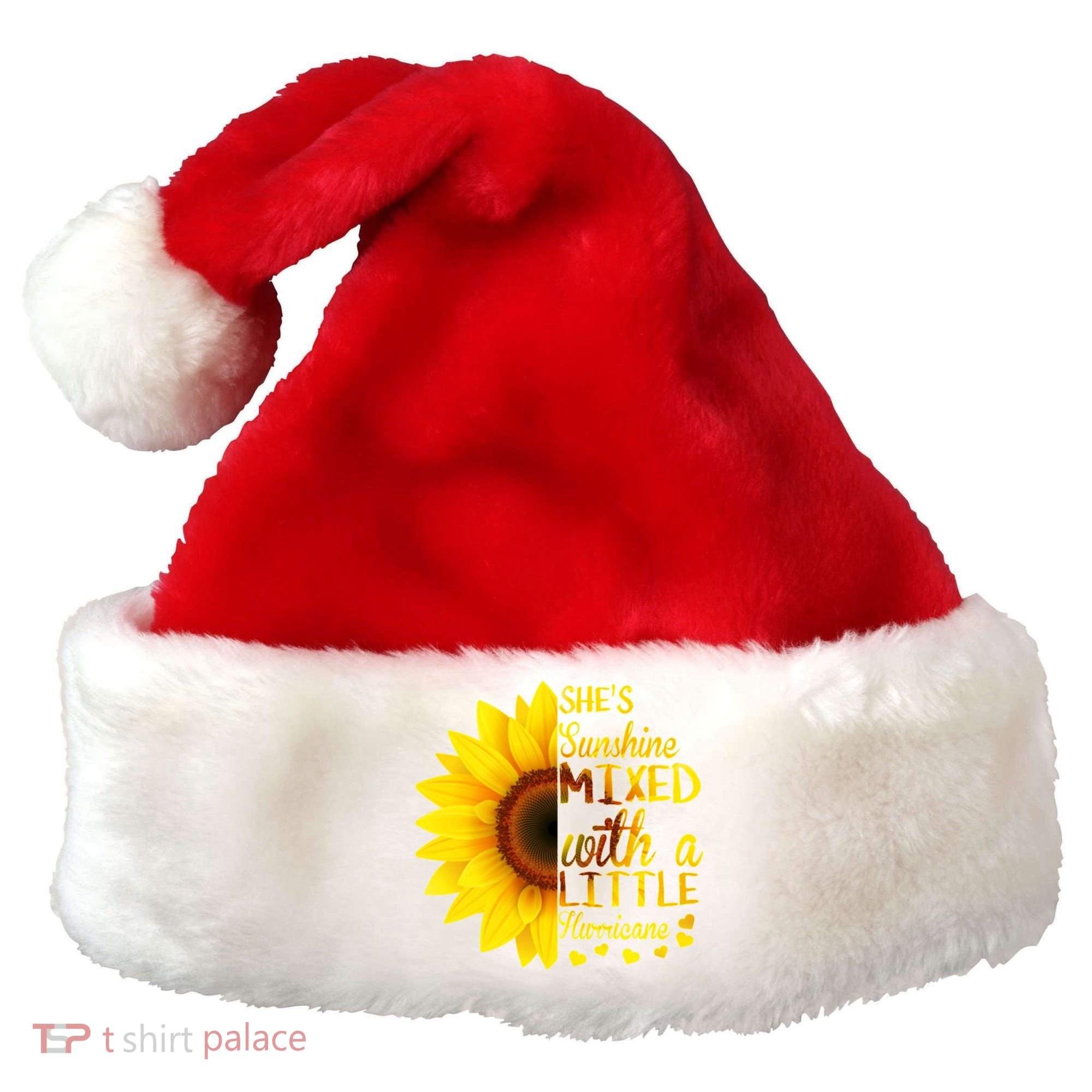 She Sunflower Sunshine Mixed With A Little Hurricane Gift Santa Hat