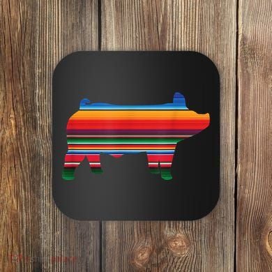 Show Swine Serape Pig Coaster