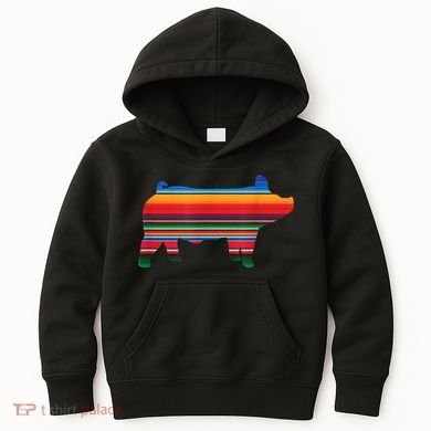 Show Swine Serape Pig Kids Hoodie