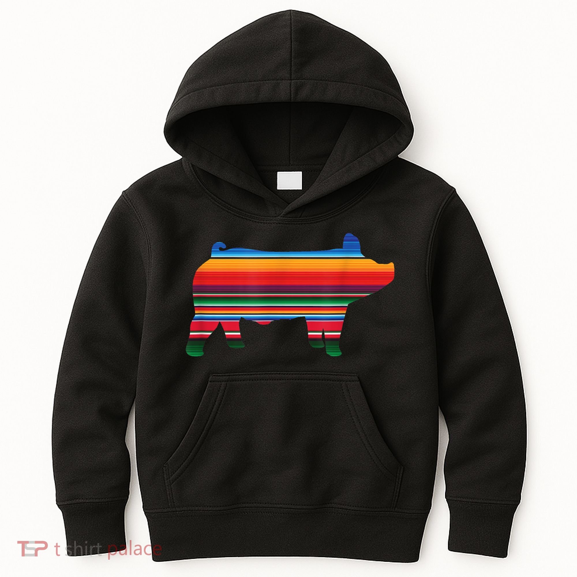 Show Swine Serape Pig Kids Hoodie