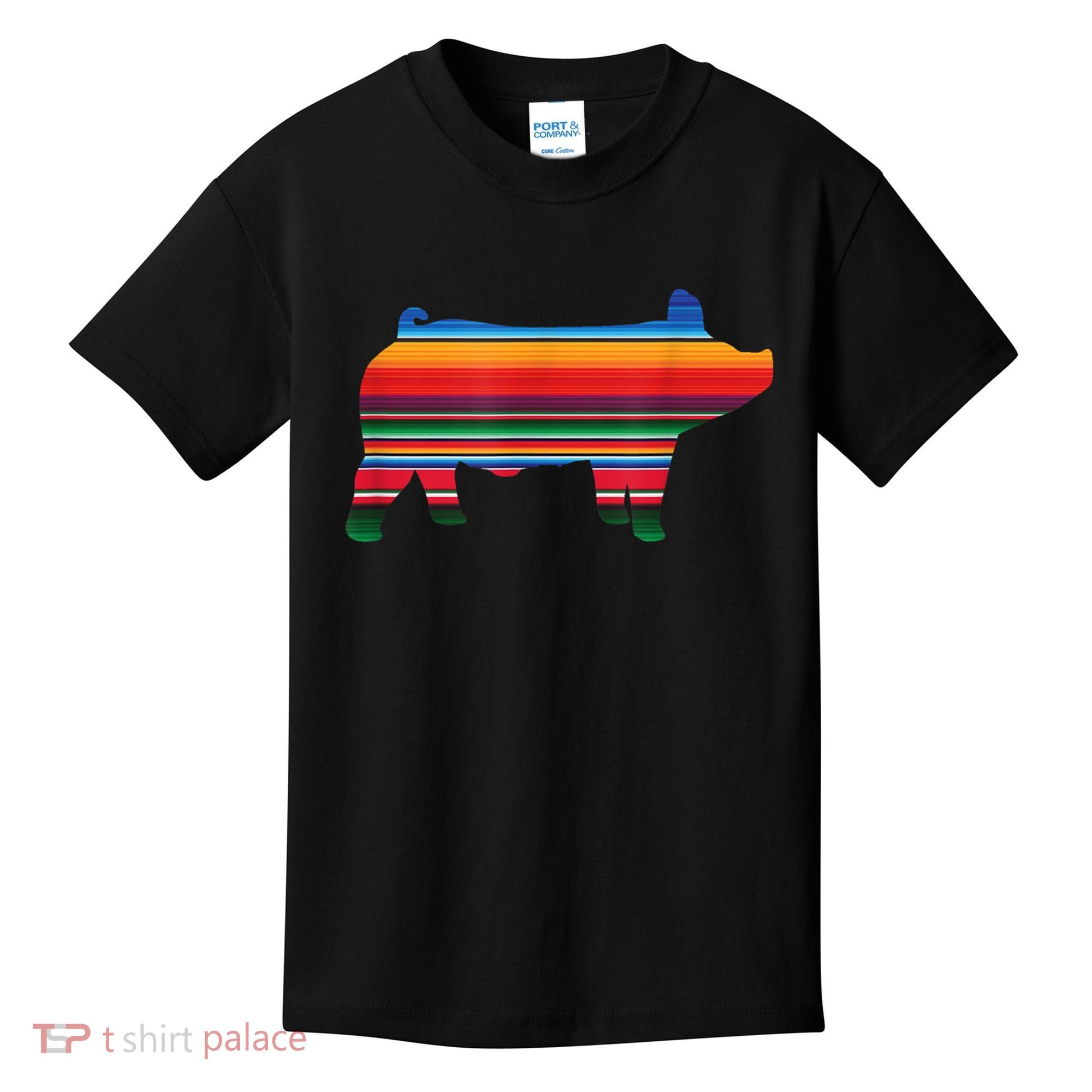 Show Swine Serape Pig Kids T-Shirt