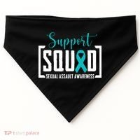 Support Squad Sexual Assault Awareness Month Support Victim USA-Made Doggie Bandana thumb 0