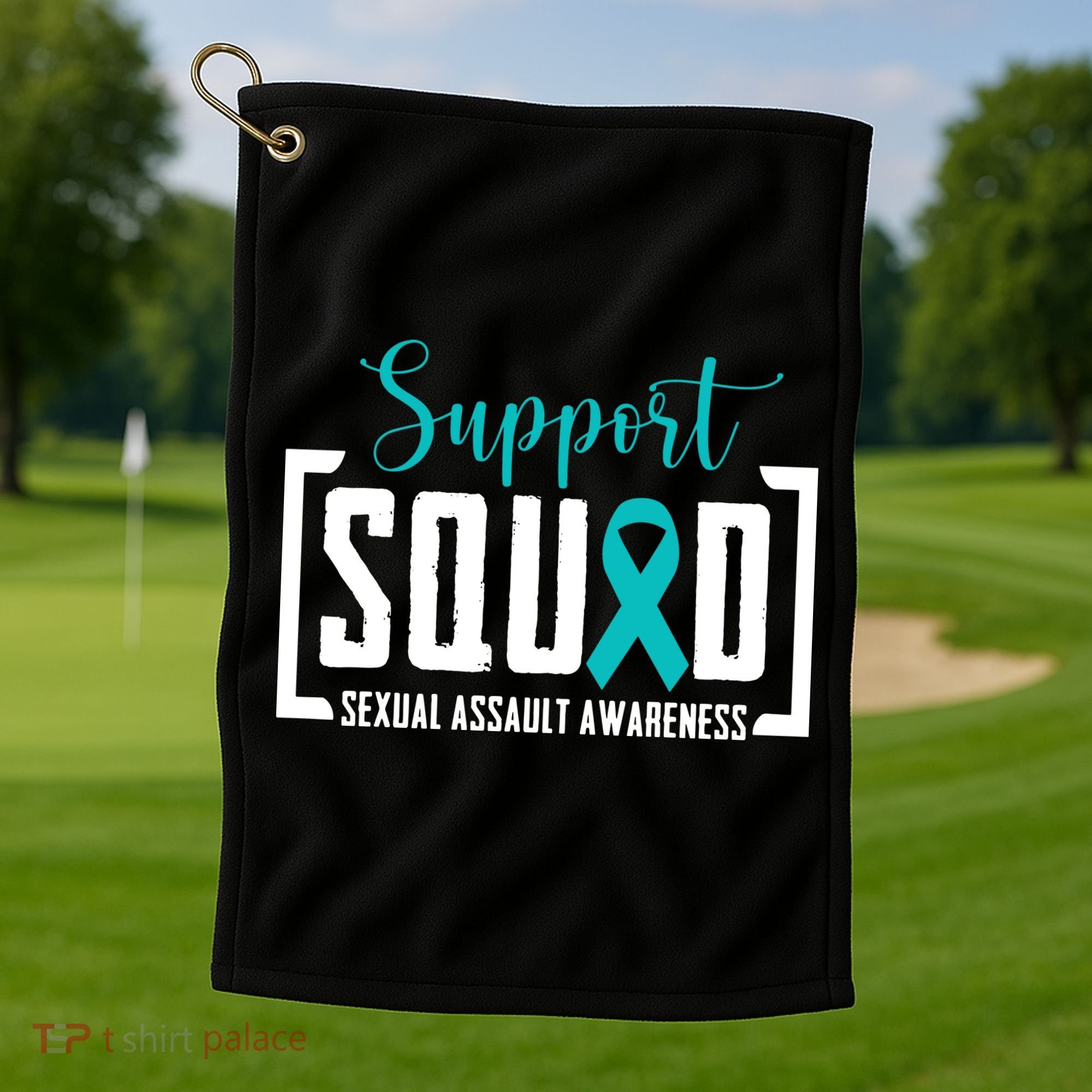 Support Squad Sexual Assault Awareness Month Support Victim Golf Towel