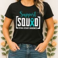 Support Squad Sexual Assault Awareness Month Support Victim Women's T-Shirt thumb 2