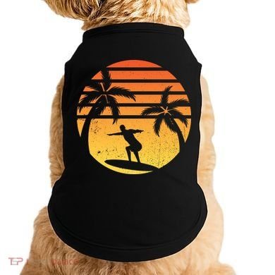 Summer Surf Sunset Retro Doggie Tank
