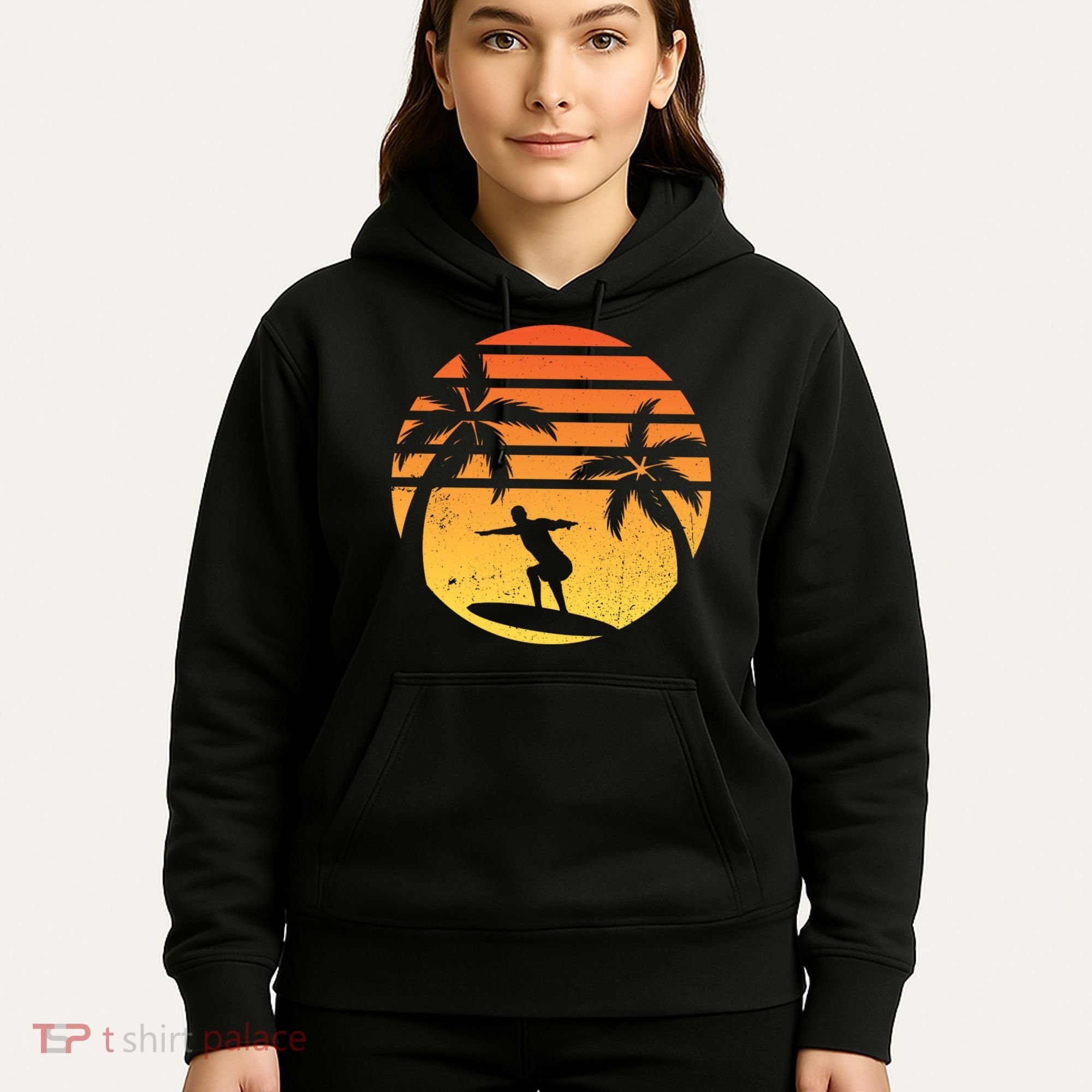 Summer Surf Sunset Retro Hoodie