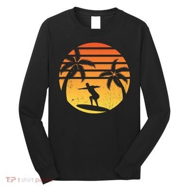 Summer Surf Sunset Retro Long Sleeve Shirt